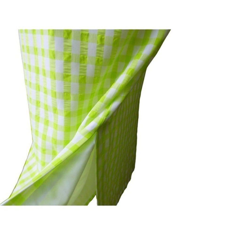 Halogen Puff Sleeve Midi Dress, Lime Green/ White, M - Picture 11 of 11